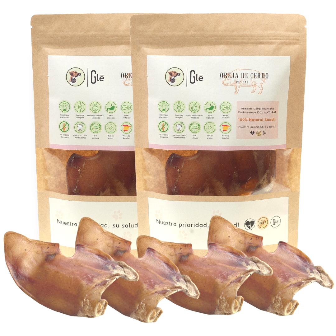 Chuches para Perros - Alternativa Huesos para Perros orejas de cerdo deshidratadas GLE Pets
